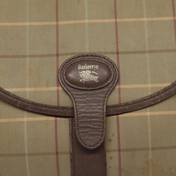 Burberrys Nova Check Shoulder Bag Canvas Beige Gold Auth BA2319 - Picture 10 of 16